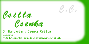 csilla csenka business card